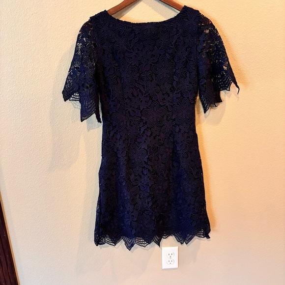 NWT Anthropologie Charleston Lace Dress, Navy Blue, size 2, Easter Party Event - Picture 5 of 11